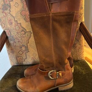 Timberland Tan Leather Buckle Boots